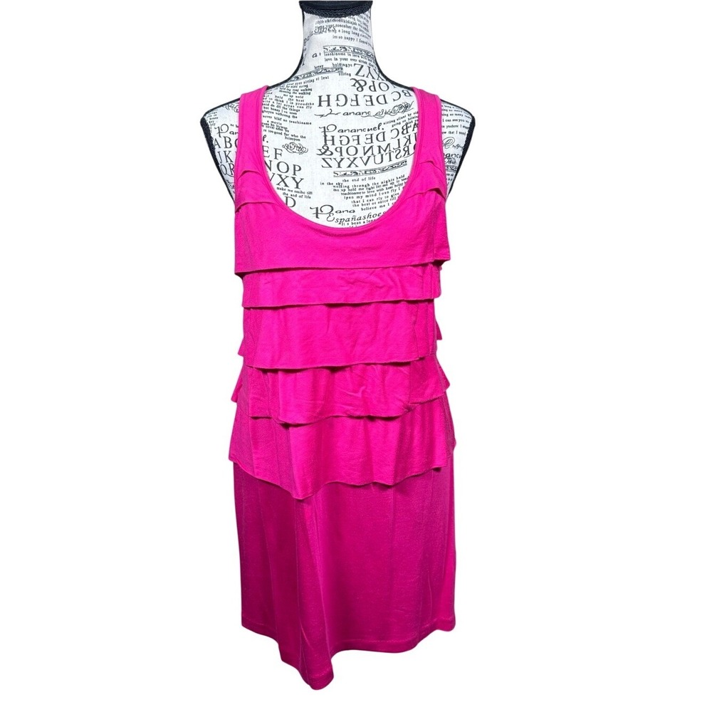 Banana Republic Fuchsia Tiered Midi Dress